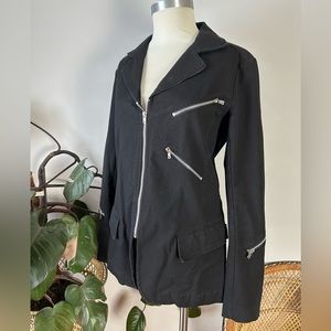 Tripp NYC Goth Emo Black Canvas Zippered Jacket